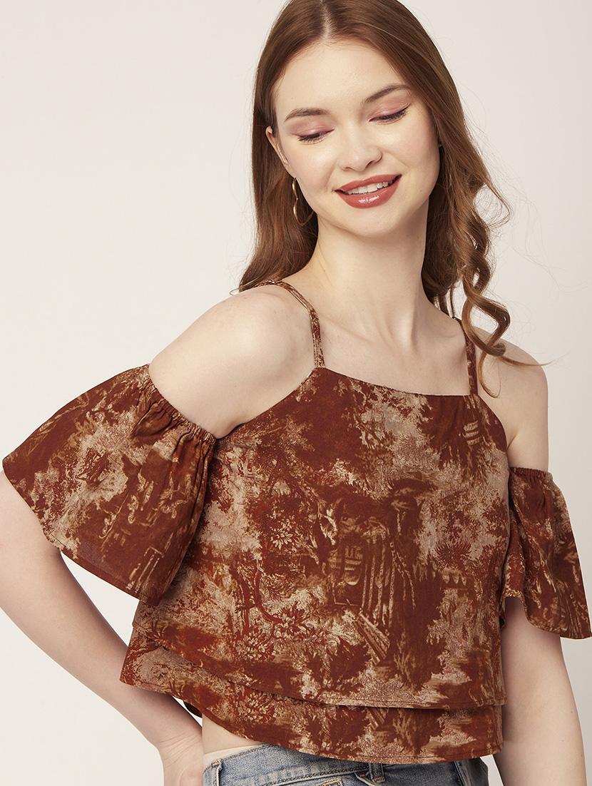 women's crop shoulder strap top - 20149040 - Standard Image - 1