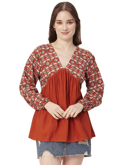 women's a line v neck top - 20149051 - Standard Image - 0