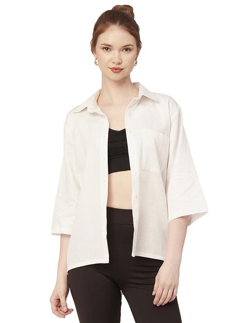 optic white cotton regular shirt - 20149060 - Standard Image - 0