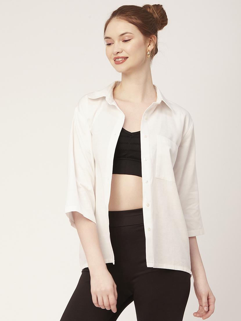 optic white cotton regular shirt - 20149060 - Standard Image - 1