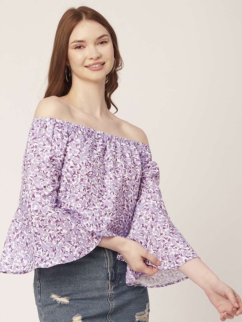 women's crop off shoulder top - 20149071 -  Standard Image - 1