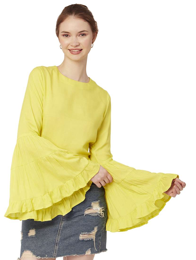 women's straight round neck top