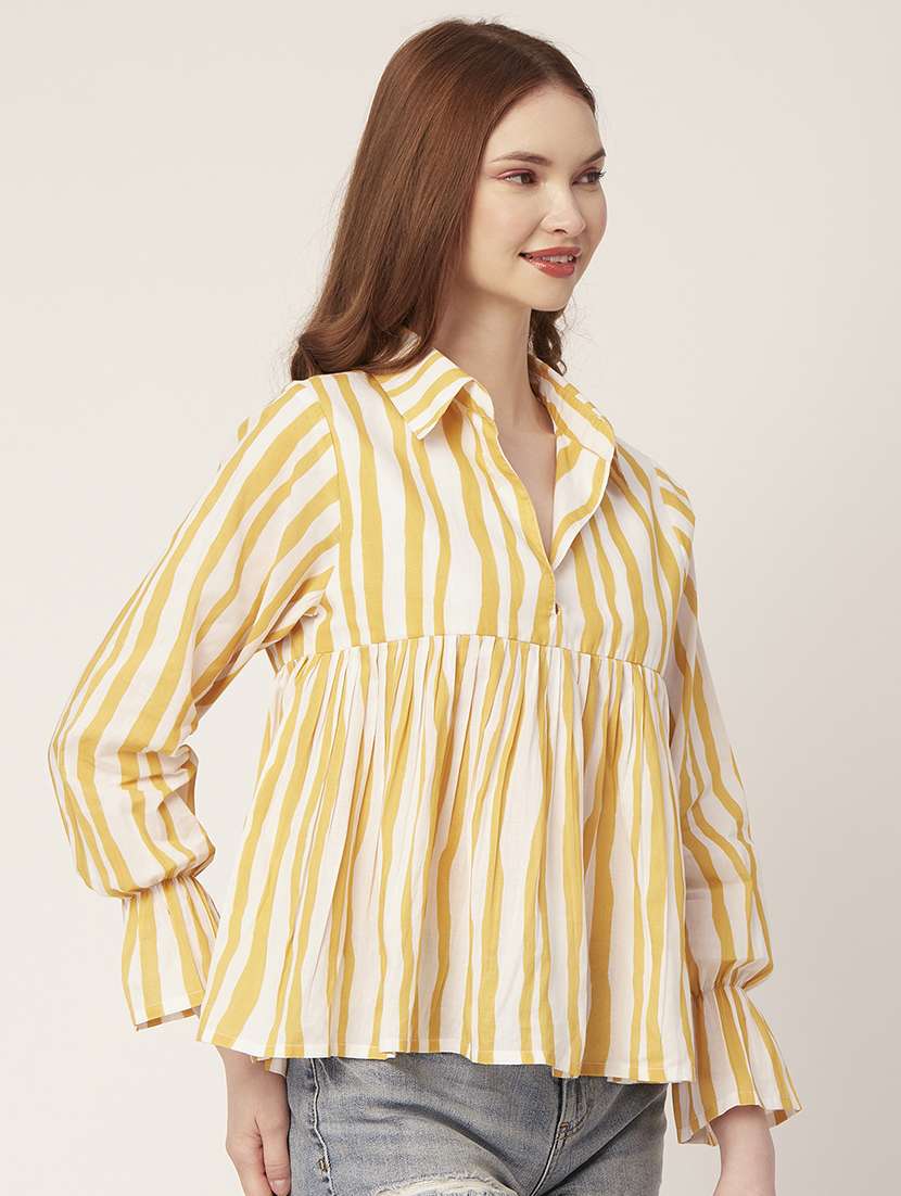 women's peplum collared top - 20149080 - Standard Image - 1