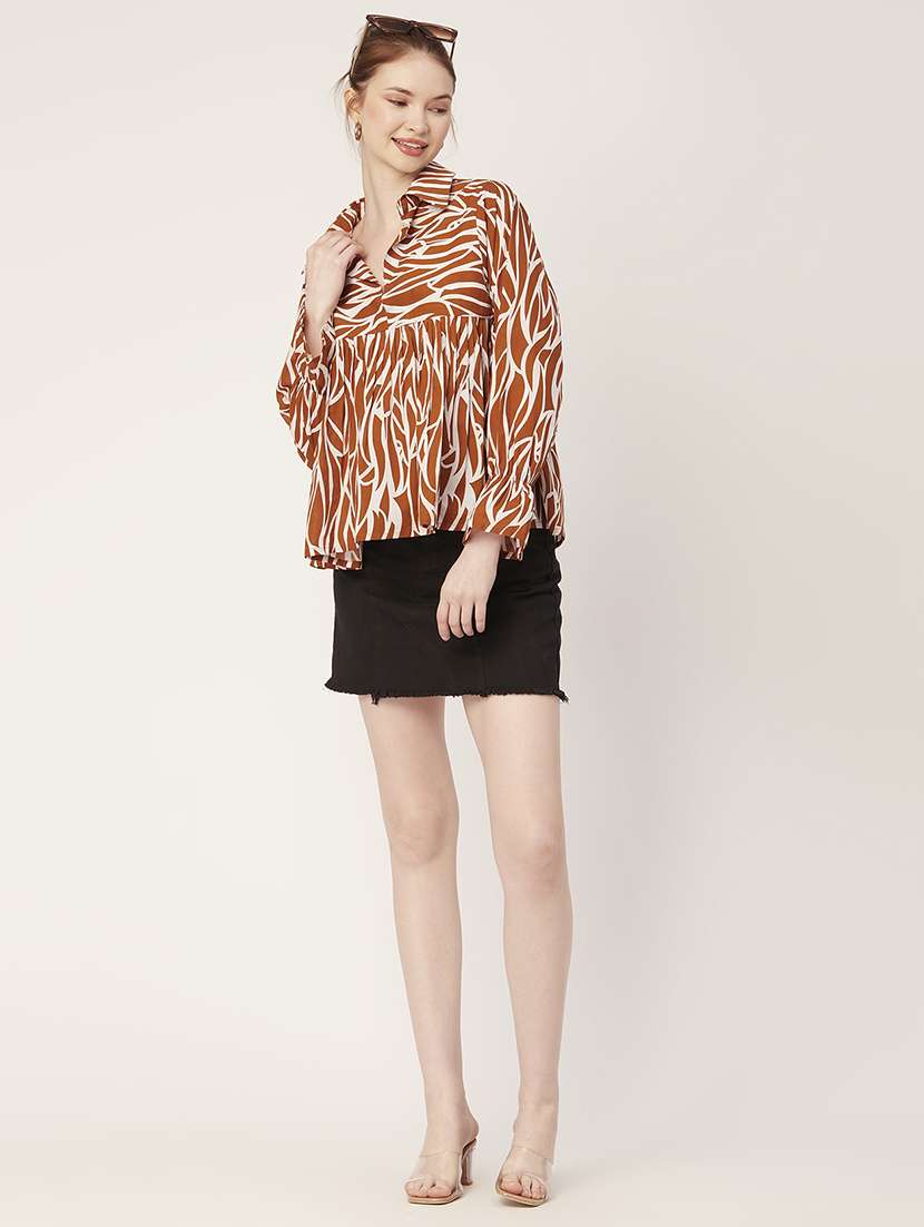 women's peplum round neck top - 20149085 - Standard Image - 4