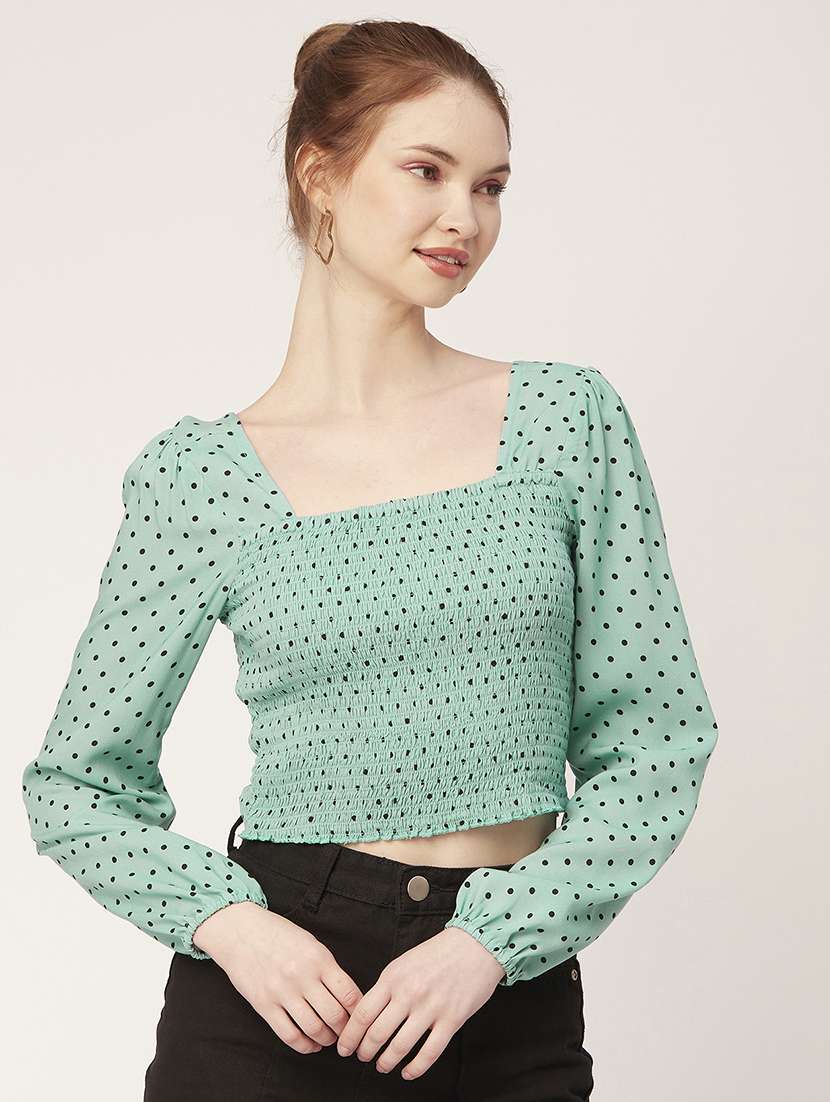women's crop square neck top - 20149086 - Standard Image - 1