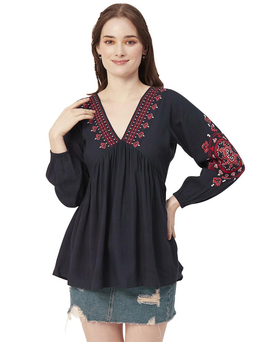 women's peplum v neck top - 20149092 - Zoom Image - 0
