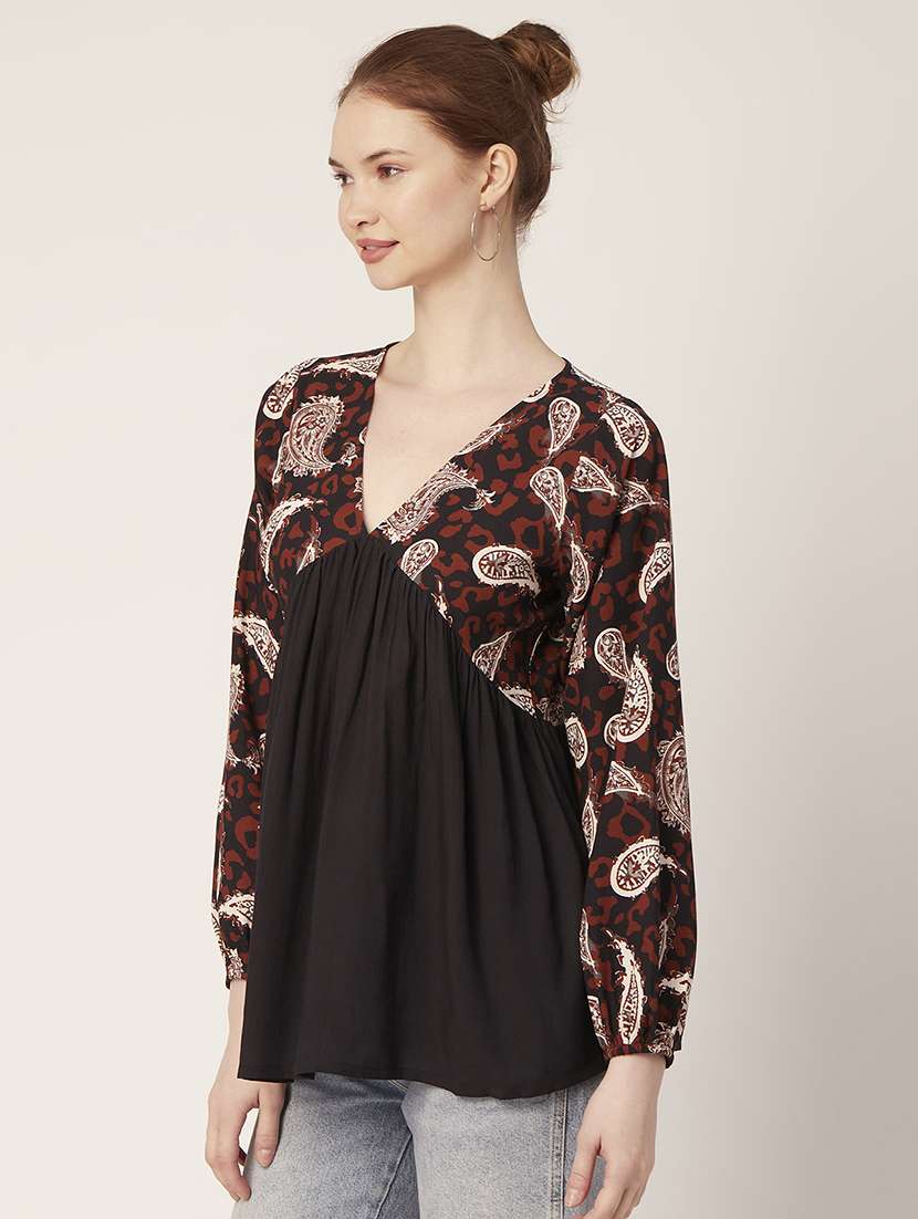 women's a line v neck top - 20149093 - Standard Image - 1