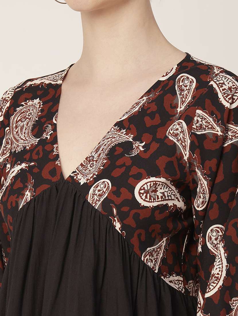 women's a line v neck top - 20149093 - Standard Image - 4