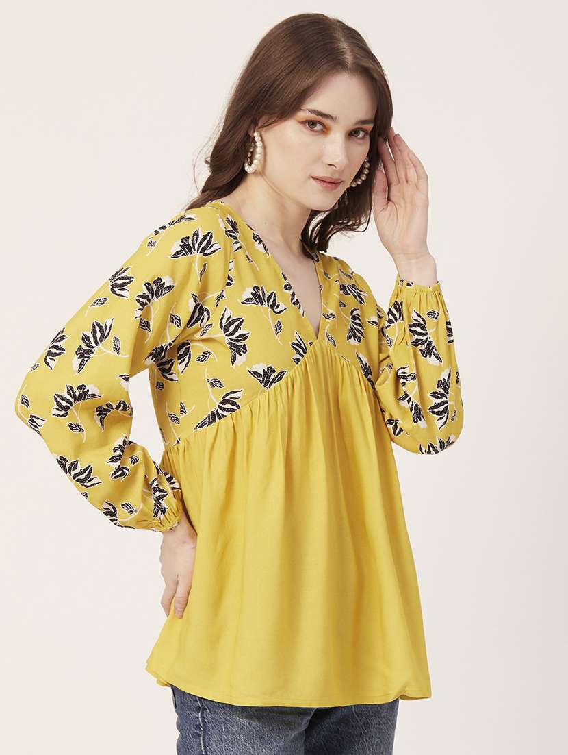 women's a line v neck top - 20149094 - Standard Image - 1