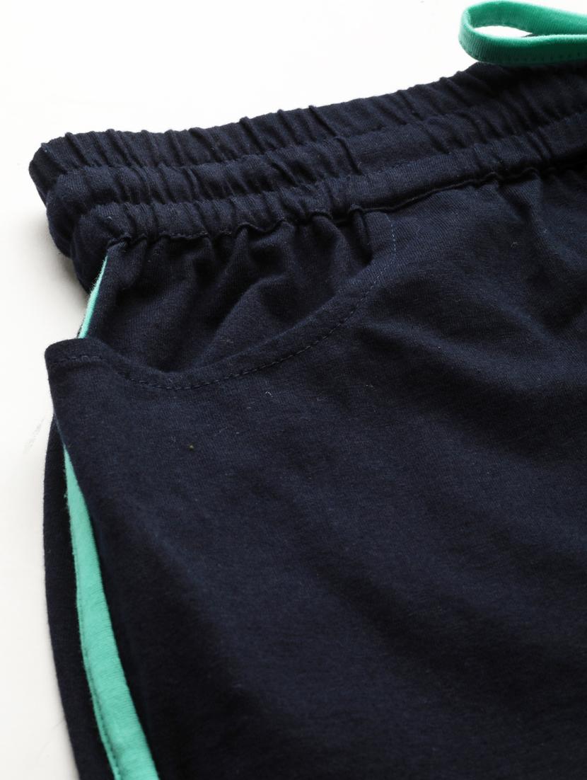 navy blue cotton tailored shorts - 20149102 - Standard Image - 4