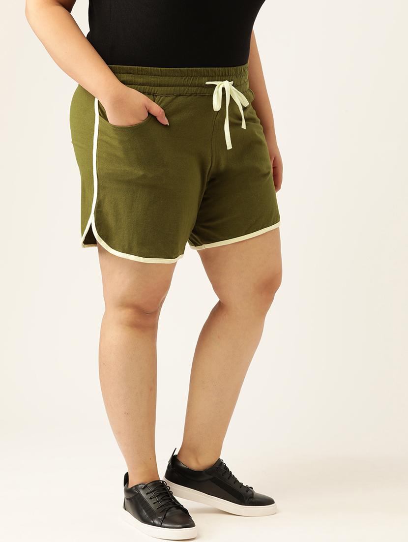 green cotton tailored shorts - 20149104 -  Standard Image - 1