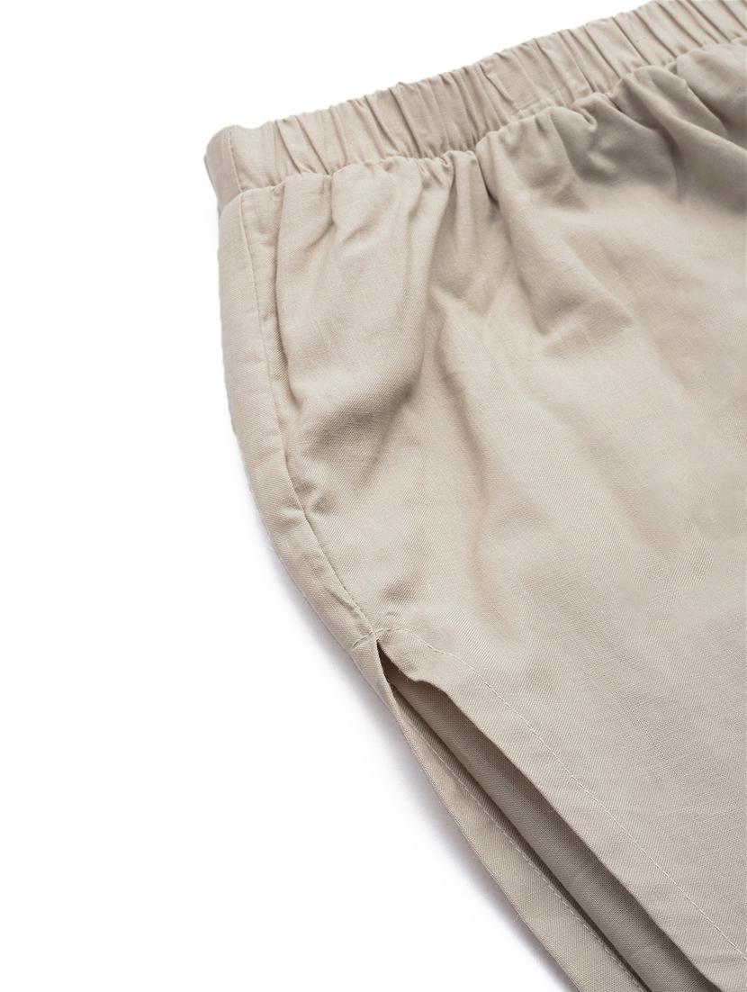 beige solid plus trouser - 20149241 - Standard Image - 4