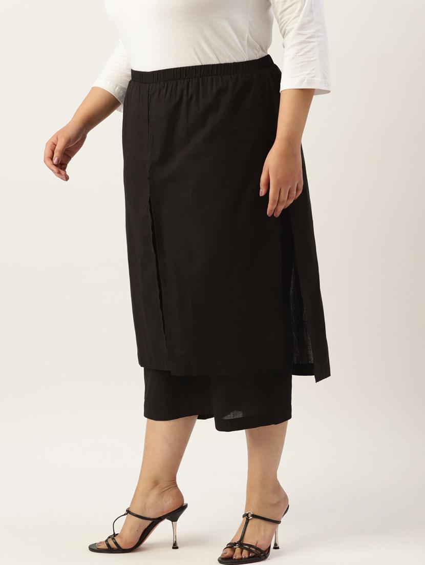 women solid color flat front culottes - 20149244 -  Standard Image - 1