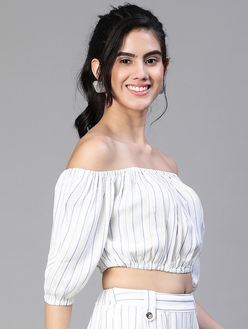 women's crop off shoulder top - 20149292 -  Standard Image - 1