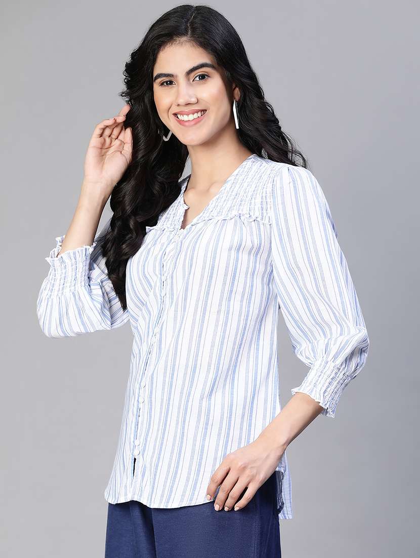 women's straight v neck top - 20149296 - Standard Image - 1
