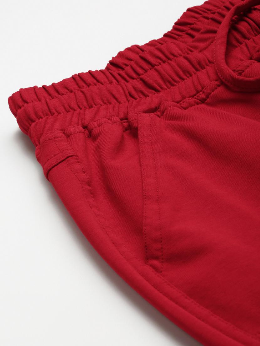 plus size red solid relaxed fit cargo - 20149344 - Standard Image - 4