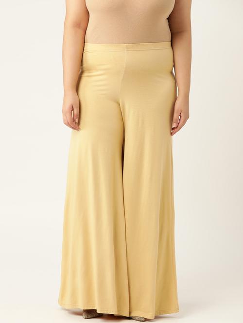 beige viscose palazzos - 20150028 -  Standard Image - 0