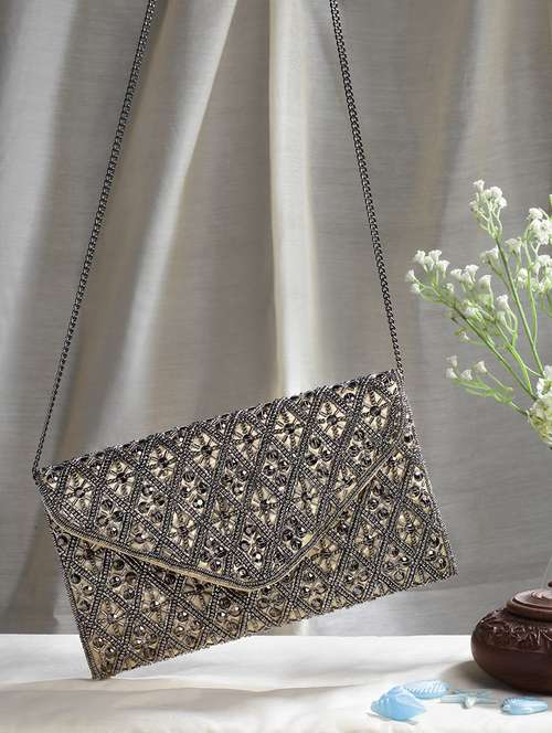 gold satin sling bag - 20150052 - Standard Image - 0