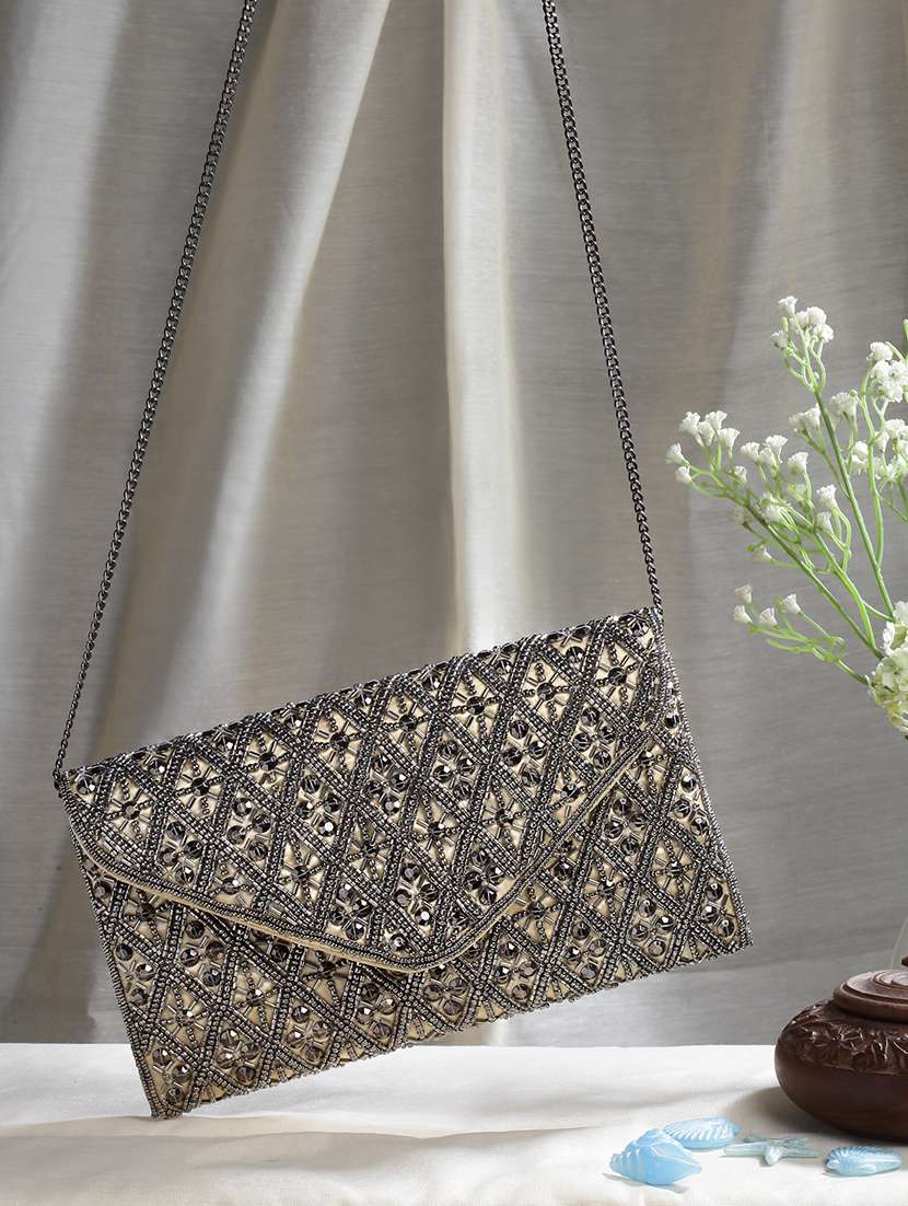 gold satin sling bag - 20150052 - Zoom Image - 0