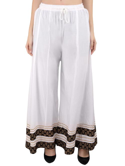 self design flared regular palazzo - 20150199 - Standard Image - 0