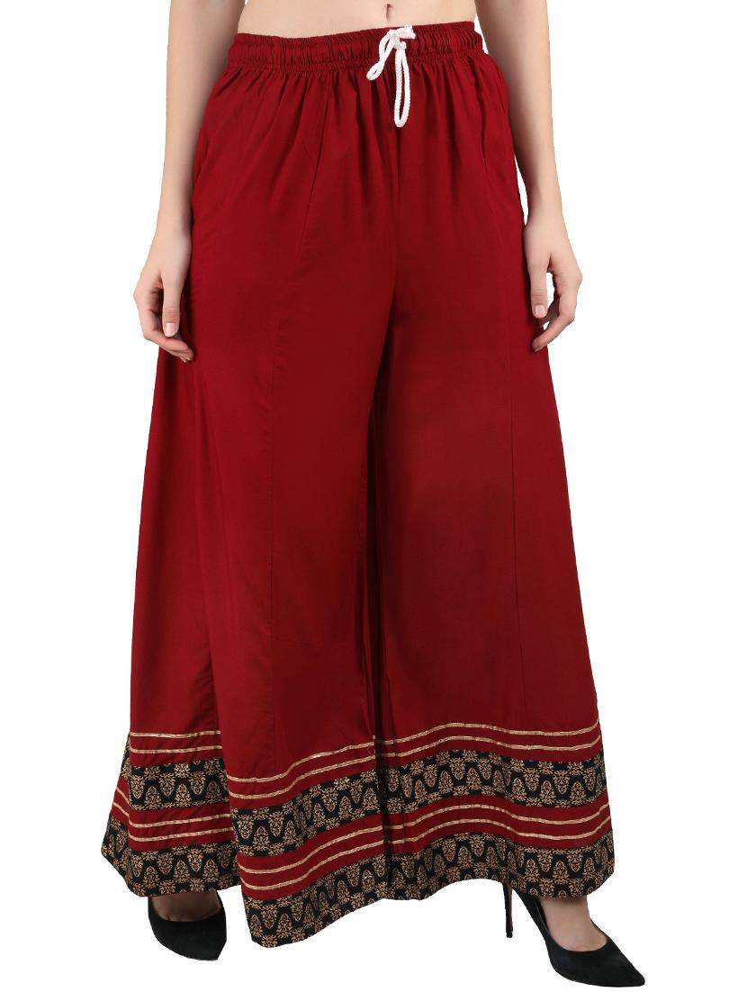 self design flared regular palazzo - 20150200 -  Standard Image - 1