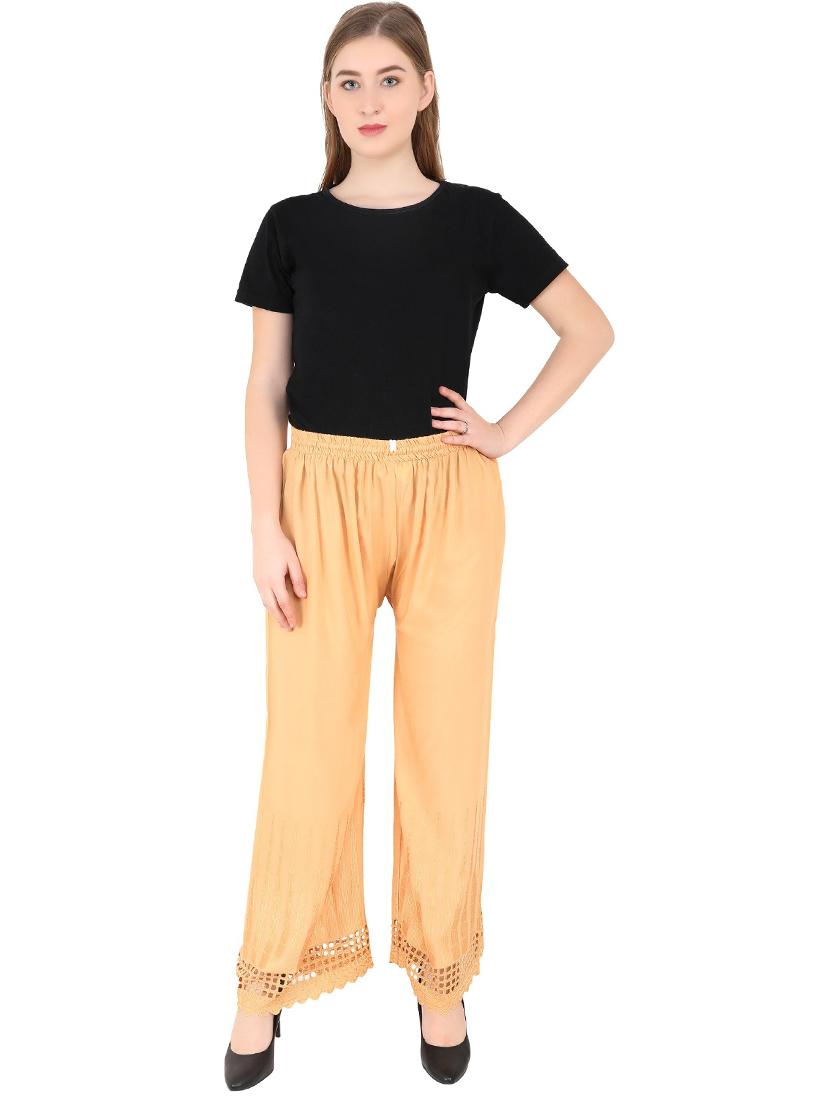 solid straight regular palazzo - 20150245 - Standard Image - 4