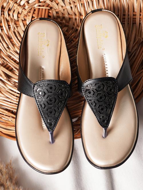 black fabric slip on sandals - 20151183 - Standard Image - 0