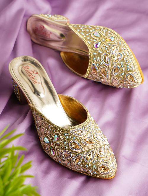 gold pu slip on sandals - 20151208 - Standard Image - 0
