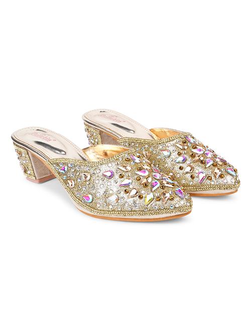 gold pu slip on sandals - 20151212 -  Standard Image - 0