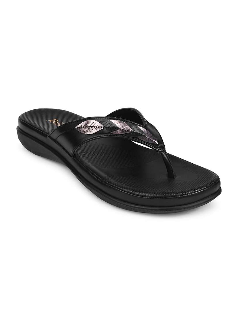 black pu slip on sandals - 20151217 -  Standard Image - 1