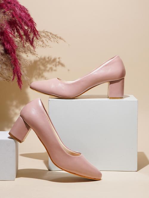 pink pu slip on pumps - 20151238 -  Standard Image - 0