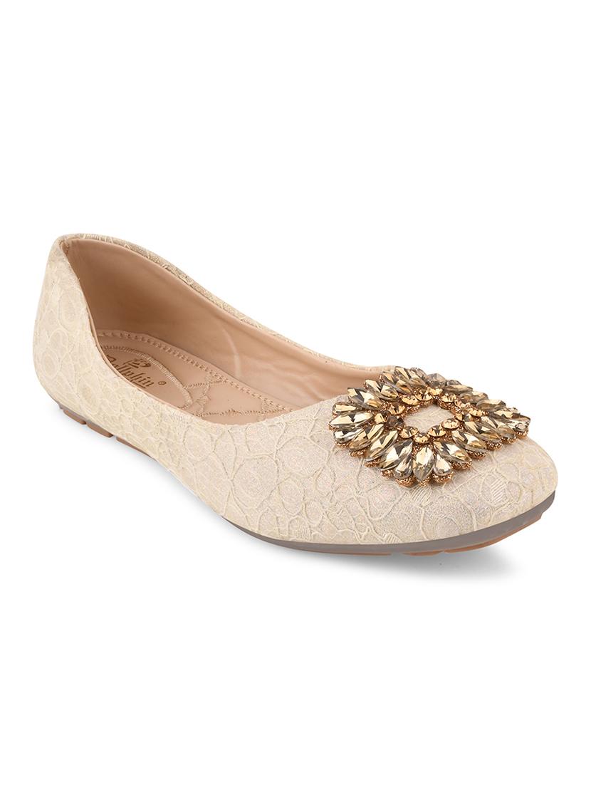 beige pu slip on ballerina - 20151239 -  Standard Image - 1