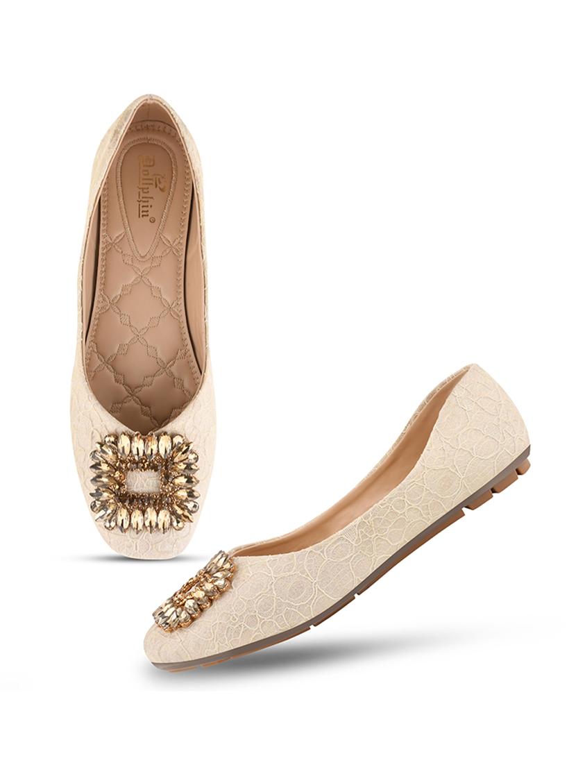 beige pu slip on ballerina - 20151239 - Standard Image - 4
