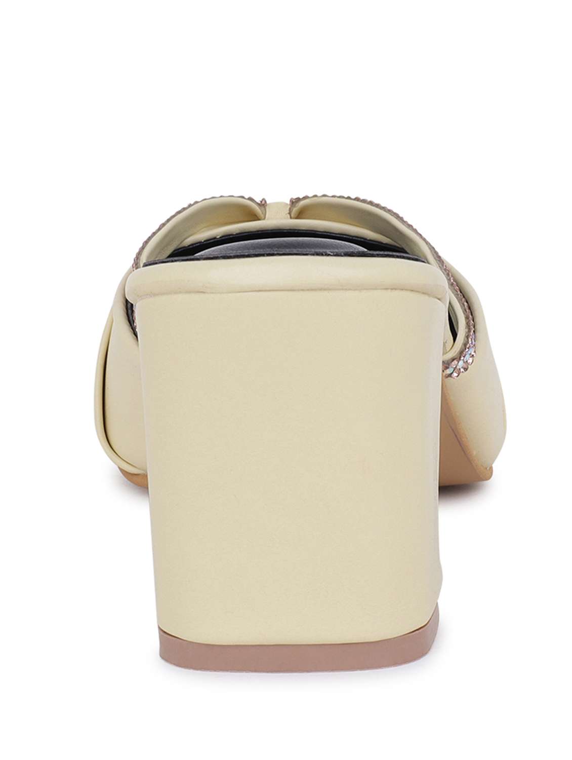 yellow solid mules block heel sandal - 20151668 -  Standard Image - 4