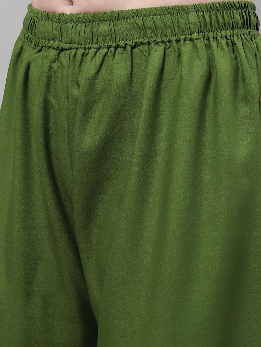 green rayon palazzos - 20151939 - Standard Image - 4