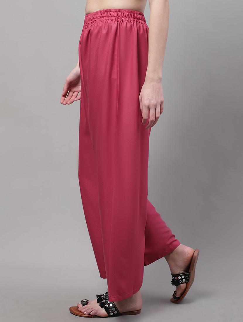 pink rayon palazzos - 20151940 -  Standard Image - 1
