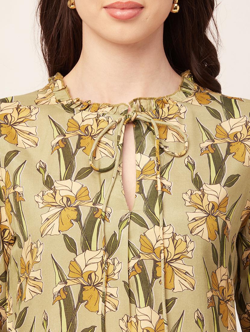 women's straight tie-up neck top - 20152415 - Standard Image - 4