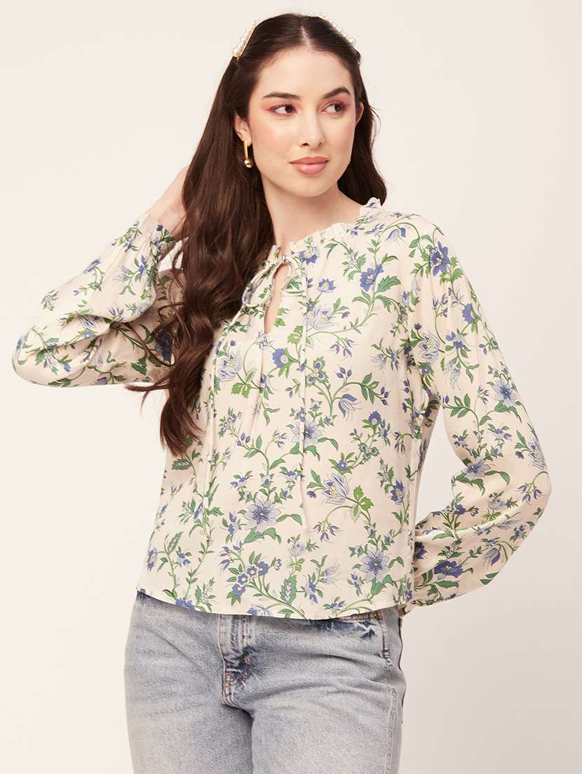 women's straight tie-up neck top