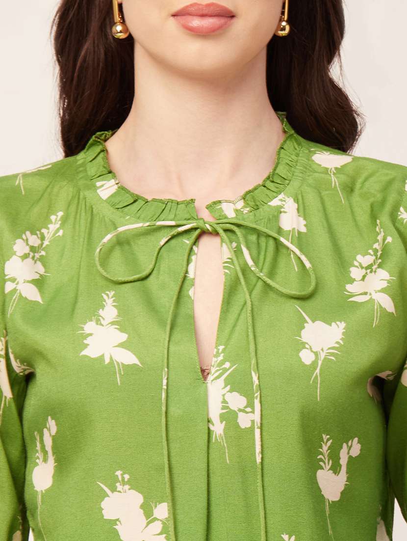 women's straight tie-up neck top - 20152417 -  Standard Image - 4