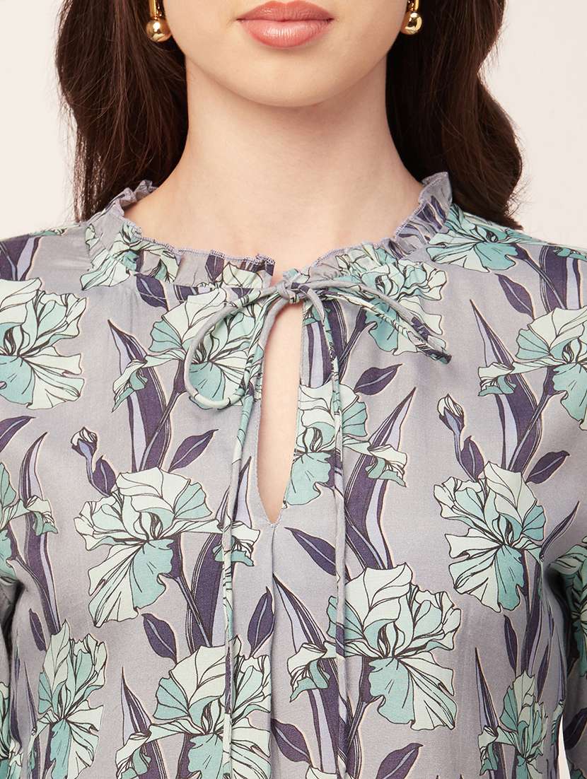 women's straight tie-up neck top - 20152418 -  Standard Image - 4