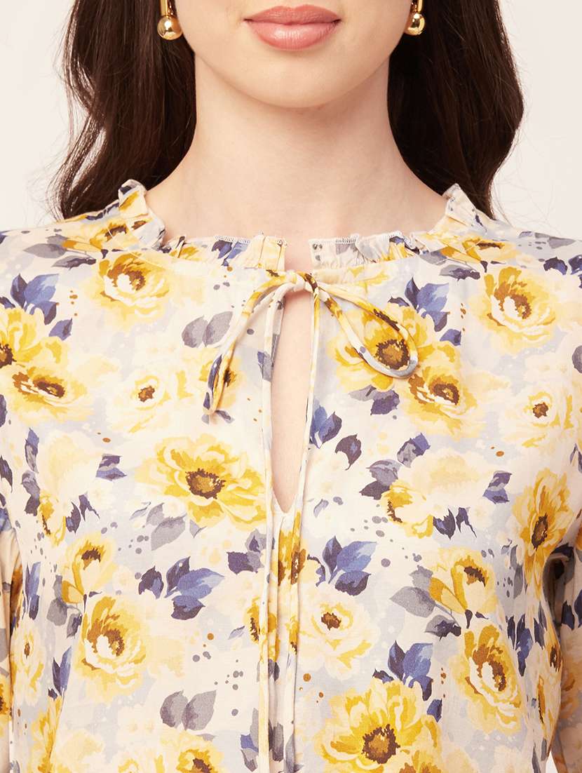 women's straight tie-up neck top - 20152419 -  Standard Image - 4