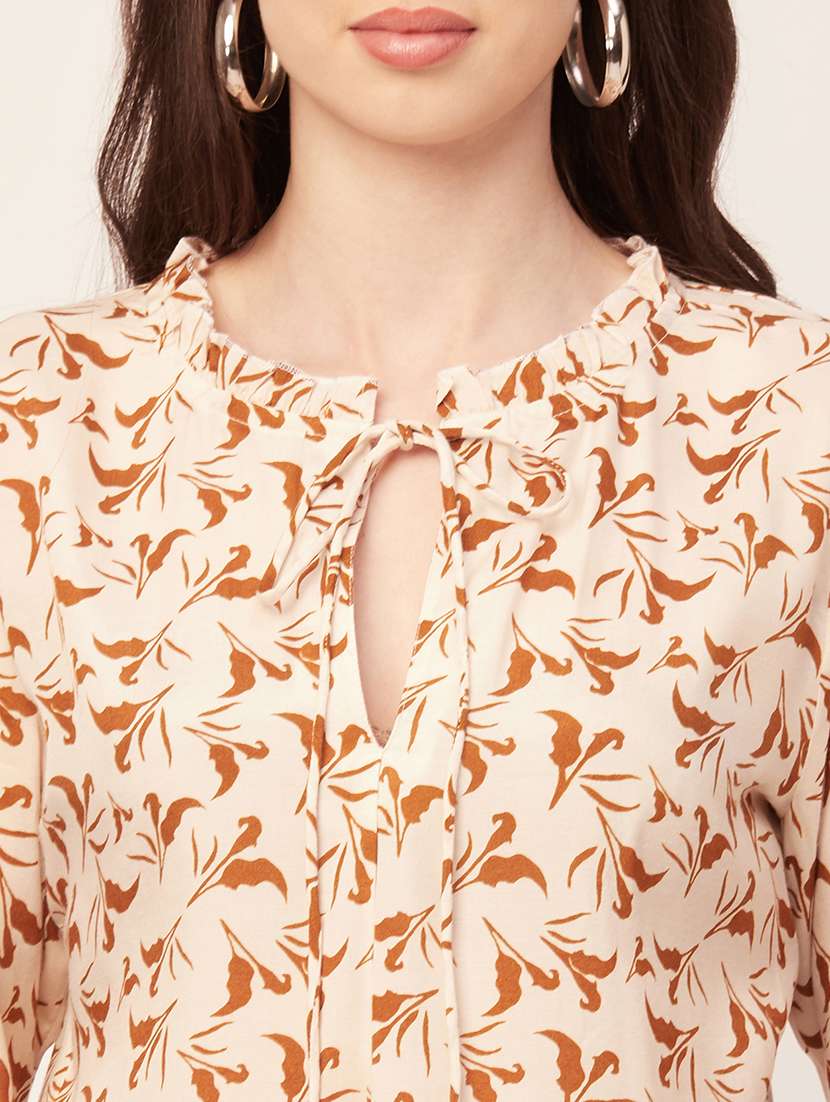 women's a line tie-up neck top - 20152420 -  Standard Image - 4