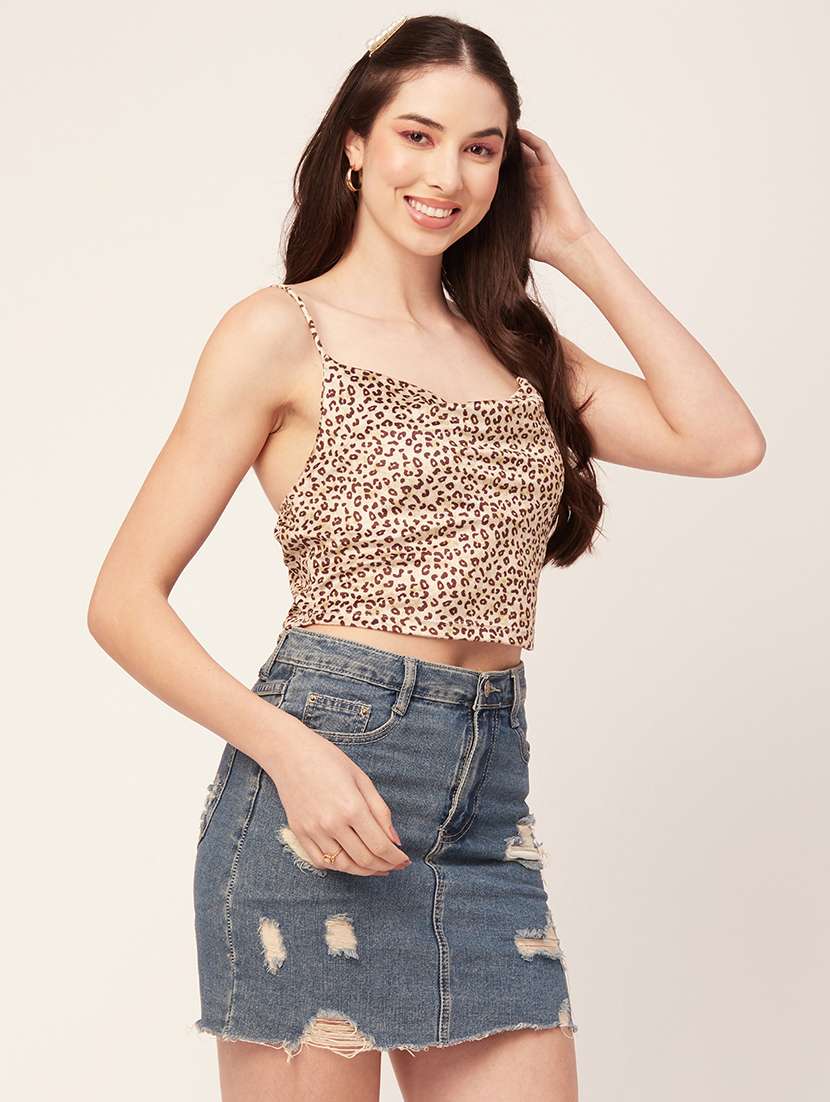 women's crop shoulder strap top - 20152427 -  Standard Image - 1