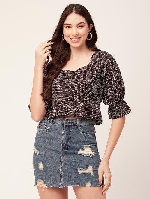 women's crop sweetheart neck top - 20152430 - Standard Image - 0