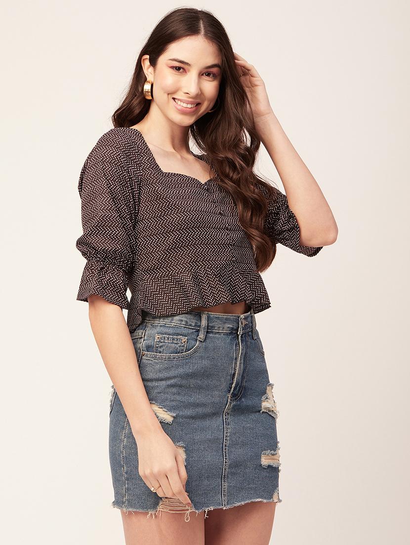 women's crop sweetheart neck top - 20152430 -  Standard Image - 1