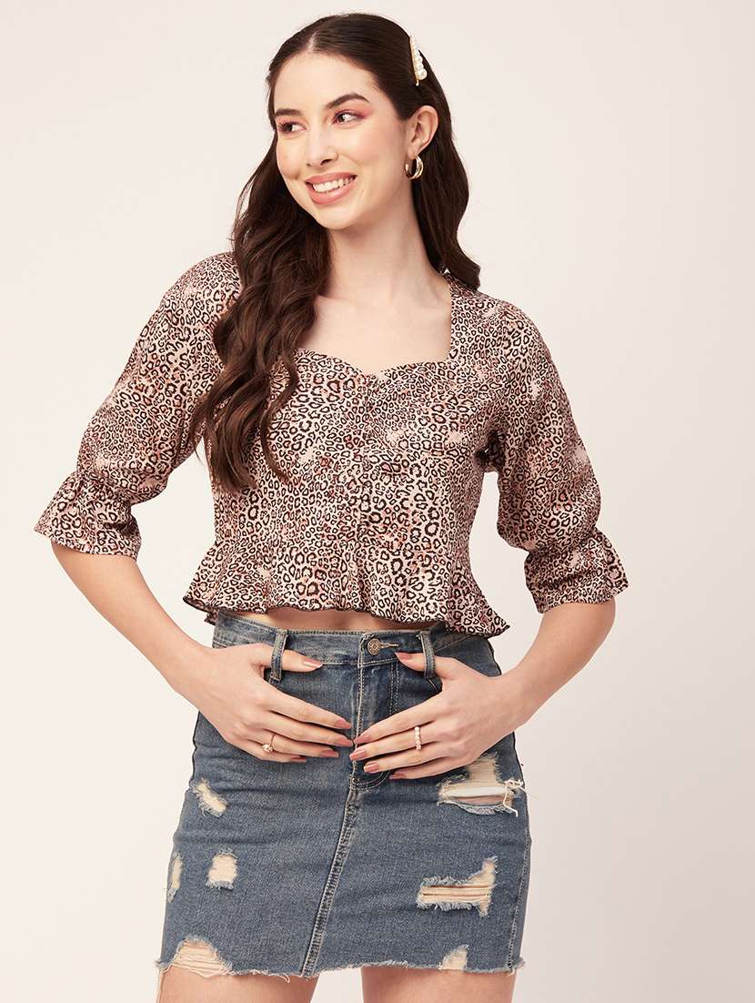 women's peplum sweetheart neck top - 20152431 - Zoom Image - 0