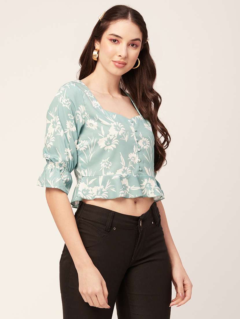 women's crop sweetheart neck top - 20152432 -  Standard Image - 1