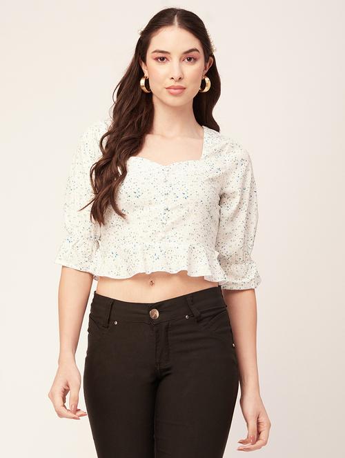 women's crop sweetheart neck top - 20152433 - Standard Image - 0