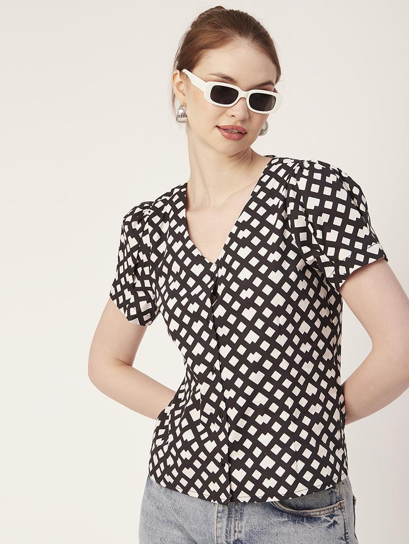 women's a line v neck top - 20152442 -  Standard Image - 1