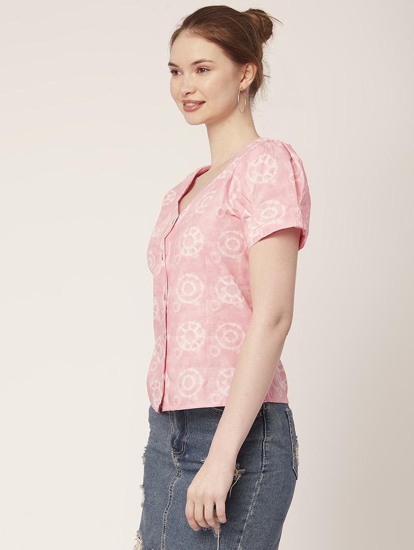 women's straight v neck top - 20152445 - Standard Image - 1